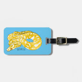 Étiquette À Bagage Illustration du serpent python birman (Devant horizontal)