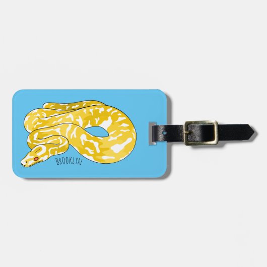 Étiquette À Bagage Illustration du serpent python birman (Devant horizontal)