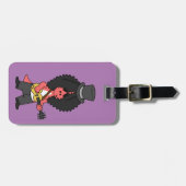 Étiquette À Bagage Illustration D'Un Allosaurus Habillé En Étoile Roc (Devant horizontal)