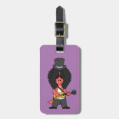 Étiquette À Bagage Illustration D'Un Allosaurus Habillé En Étoile Roc (Devant Vertical)