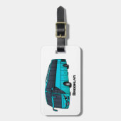 Étiquette À Bagage Illustration d'un autobus à passagers moderne (Devant Vertical)