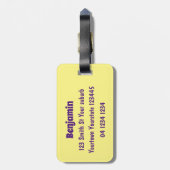 Étiquette À Bagage Illustration d'un bus moderne bleu mignon (Dos Vertical)