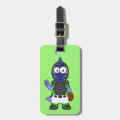 Étiquette À Bagage Illustration D'Un Capteur De Baseball Parasaurolop (Devant Vertical)