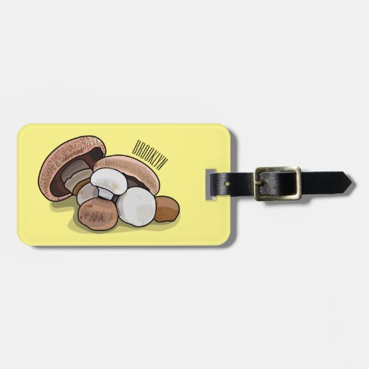 Étiquette À Bagage Illustration d'un champignon (Devant horizontal)