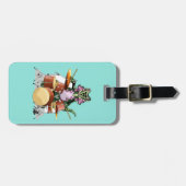 Étiquette À Bagage Illustration D'Un Chasmosaurus Jouant Aux Tambours (Devant horizontal)