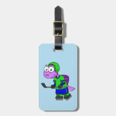 Étiquette À Bagage Illustration D'Un Joueur De Spinosaurus. (Devant Vertical)