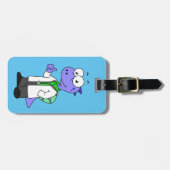 Étiquette À Bagage Illustration D'Un Médecin Spinosaure. (Devant horizontal)