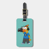 Étiquette À Bagage Illustration D'Un Opérateur De Caméra Parasaurolop (Devant Vertical)