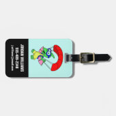 Étiquette À Bagage Illustration D'Un Parachutage De Ptérodactyle. (Devant horizontal)