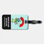 Étiquette À Bagage Illustration D'Un Parachutage De Ptérodactyle. (Dos horizontal)