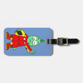 Étiquette À Bagage Illustration D'Un Pilote De Voiture De Course Allo (Devant horizontal)