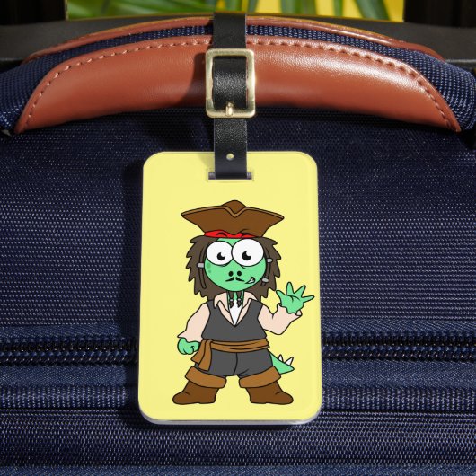 Étiquette À Bagage Illustration D'Un Pirate De Stegosaurus, Jack Spar (Insitu Rectoal 2)