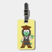 Étiquette À Bagage Illustration D'Un Pirate De Stegosaurus, Jack Spar (Devant Vertical)