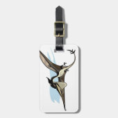 Étiquette À Bagage Illustration D'Un Pteranodon Dinosaure. (Devant Vertical)