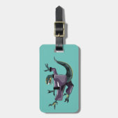 Étiquette À Bagage Illustration D'Un Rapteur Qui Fait Du Karaté. (Devant Vertical)