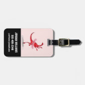 Étiquette À Bagage Illustration D'Un Raptor Danseur Ballerina. (Devant horizontal)