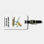 Étiquette À Bagage Illustration D'Un Raptor Skateboard. (Devant horizontal)