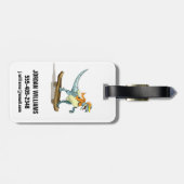 Étiquette À Bagage Illustration D'Un Raptor Skateboard. (Dos horizontal)