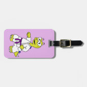 Étiquette À Bagage Illustration D'Un Stégosaurus Pratiquant Le Karaté (Devant horizontal)