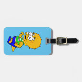 Étiquette À Bagage Illustration D'Un Tricératops Runner. (Devant horizontal)