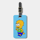 Étiquette À Bagage Illustration D'Un Tricératops Runner. (Devant Vertical)