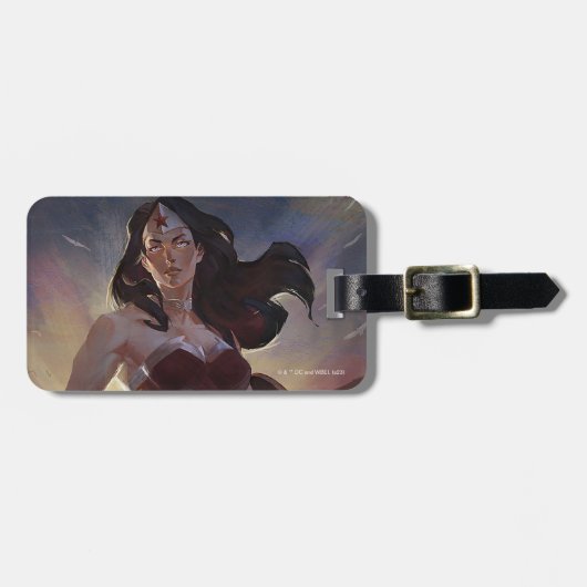 Étiquette À Bagage Illustration d'une femme en crise infinie (Devant horizontal)