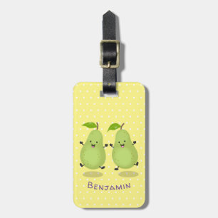 Étiquette À Bagage Illustration d'une paire de poires mignonne