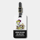 Étiquette À Bagage Illustration D'Une Pensée De Poète Raptor Caricatu (Devant Vertical)