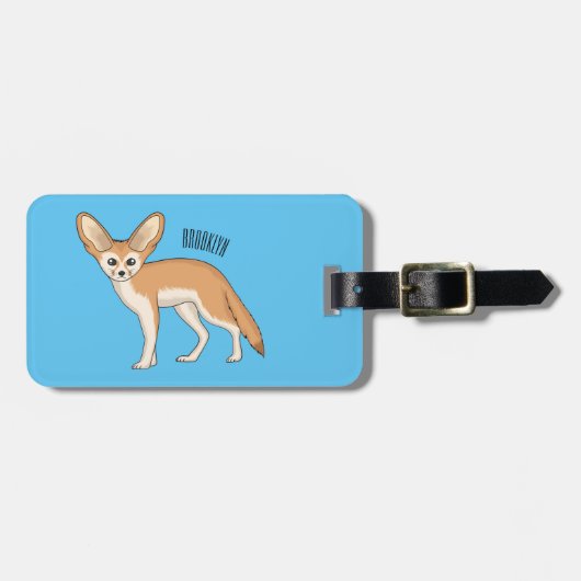 Étiquette À Bagage Illustration Fennec fox (Devant horizontal)