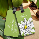 Étiquette À Bagage Illustration florale Daisy tendance - chaux et jau<br><div class="desc">Un morceau d'art zen et fantaisiste,  hipster. Vous pouvez ajouter un nom,  un monogramme ou un autre texte personnalisé. Si vous avez besoin de déplacer l'art autour,  cliquez sur le bouton personnaliser pour apporter des modifications.</div>