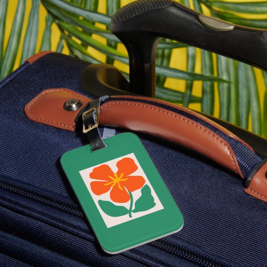 Étiquette À Bagage Illustration florale d'art (Insitu Rectoal 1)