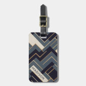 Étiquette À Bagage Illustration géométrique en or (Devant Vertical)