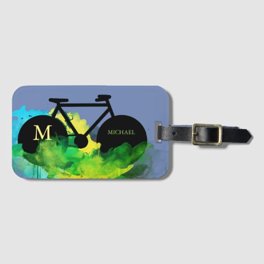 Étiquette À Bagage illustration graphique de l'art de la bicyclette u (Devant Horizontal)