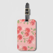 Étiquette À Bagage Illustration joyeuse de Kawaii Cherry Motif (Devant Vertical)