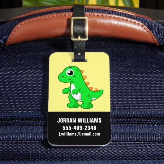 Étiquette À Bagage Illustration Mignonne Du Tyrannosaurus Rex. (Insitu Rectoal 2)