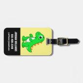 Étiquette À Bagage Illustration Mignonne Du Tyrannosaurus Rex. (Devant horizontal)