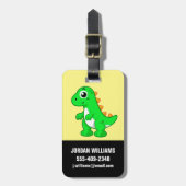 Étiquette À Bagage Illustration Mignonne Du Tyrannosaurus Rex. (Devant Vertical)