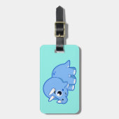 Étiquette À Bagage Illustration Mignonne D'Un Dinosaure Tricératops. (Devant Vertical)