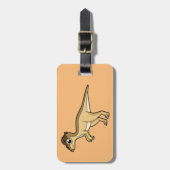 Étiquette À Bagage Illustration Mignonne D'Un Pachycéphalosaure Dinos (Devant Vertical)