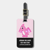 Étiquette À Bagage Illustration Mignonne D'Un Pterodactyl. (Devant Vertical)