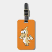 Étiquette À Bagage Illustration Mignonne D'Un Pterodactyl. 2 (Devant Vertical)