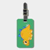 Étiquette À Bagage Illustration Mignonne D'Un Stegosaurus. (Devant Vertical)