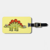 Étiquette À Bagage Illustration Mignonne D'Un Stegosaurus Dinosaure. (Devant horizontal)