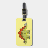 Étiquette À Bagage Illustration Mignonne D'Un Stegosaurus Dinosaure. (Devant Vertical)