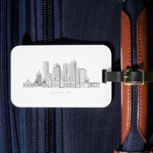Étiquette À Bagage Illustration minimaliste de l'horizon de la ville