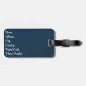 Étiquette À Bagage Illustration nautique de la pieuvre bleue marine (Dos horizontal)