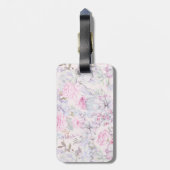 Étiquette À Bagage Illustration rose florale Succulent Motif d'été (Dos Vertical)