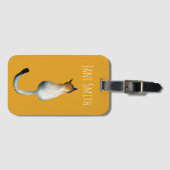 Étiquette À Bagage Illustration Tabby noir et brun (Devant Horizontal)