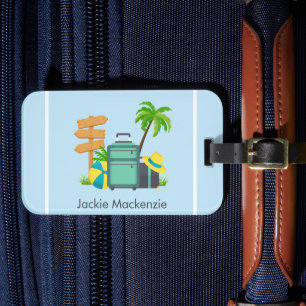 Étiquette À Bagage Illustration Vacation Personnaliser