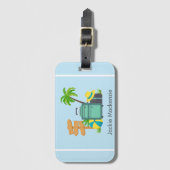 Étiquette À Bagage Illustration Vacation Personnaliser (Devant Vertical)